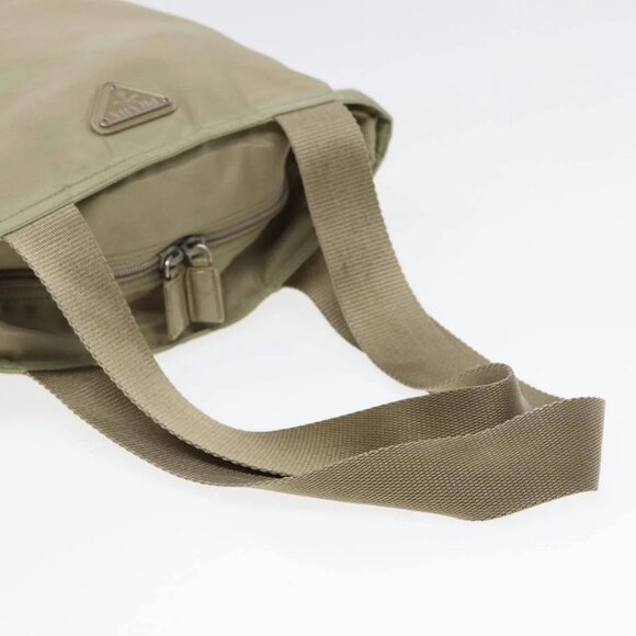 PRADA Tote Bag Nylon Beige Silver Auth bs17670 - Picture 8 of 16